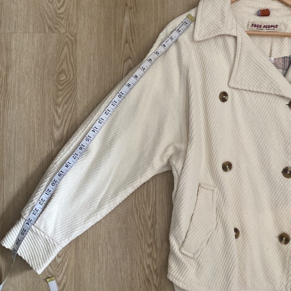 ‼️FLASH SALE‼️Free People Cream Corduroy Jacket Oversized Cottagecore Blazer - Picture 13 of 15